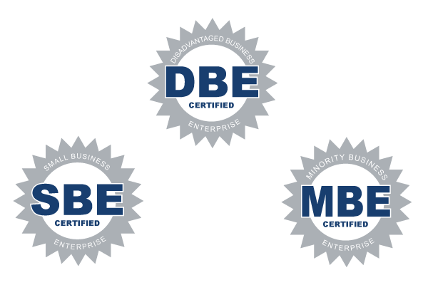 DBE, SBE, and MBE Certified